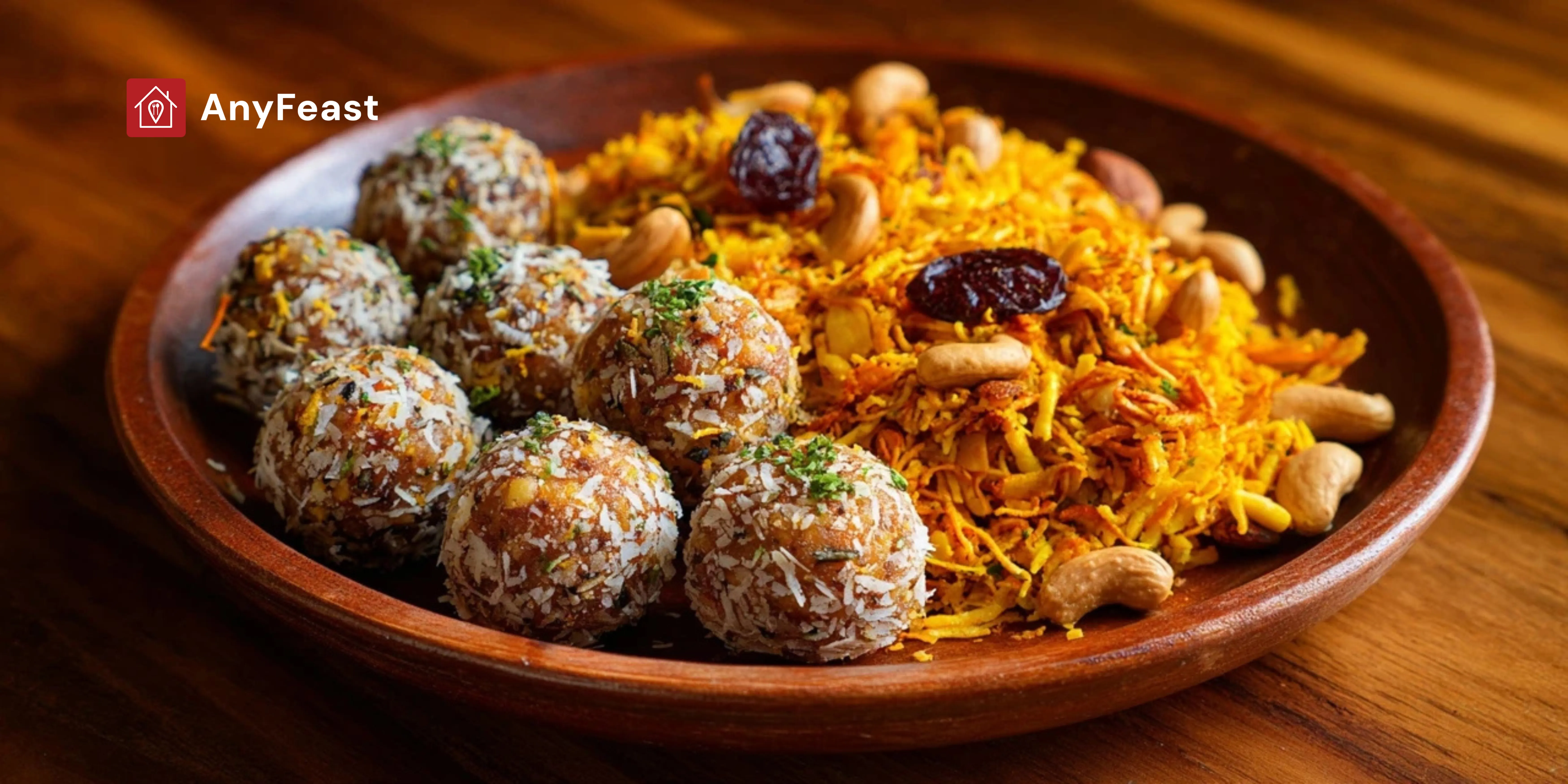 Dry Fruit Laddoo & Homemade Chivda with AnyFeast